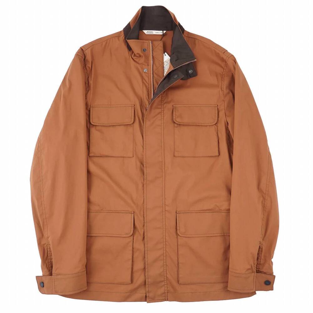 NEW MAURIZIO BALDASSARI men's lightweight field jacket in burnt orange